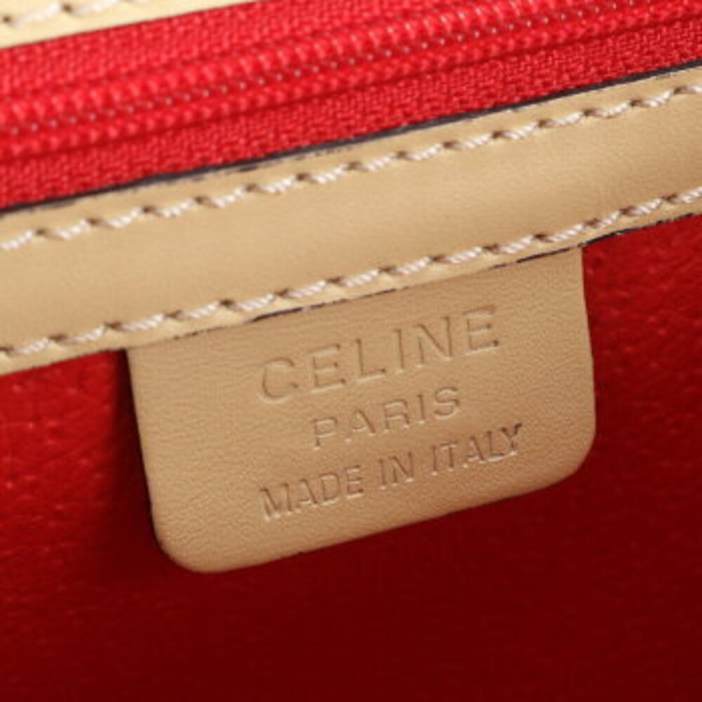 Celine leather shoulder bag hand top handles Beige Tan - Picture 8 of 9